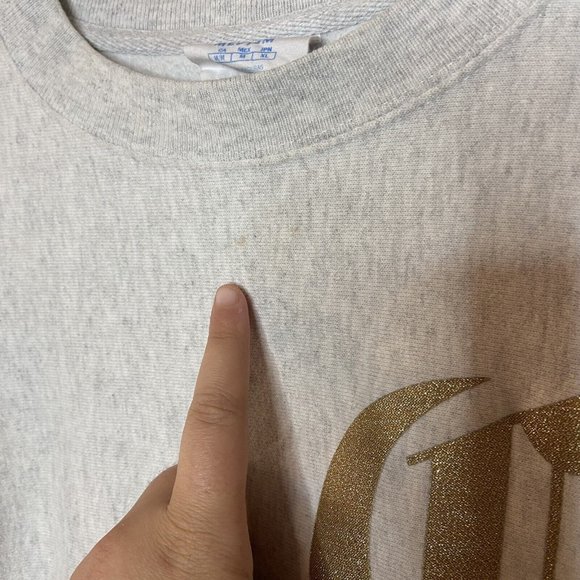 Champion Reverse Weave Pullover Sweatshirt Womens M Gray Spellout Long Sleeve - Picture 3 of 10